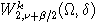 $W^k_{2,u+\beta/2}(\Omega,\delta)$
